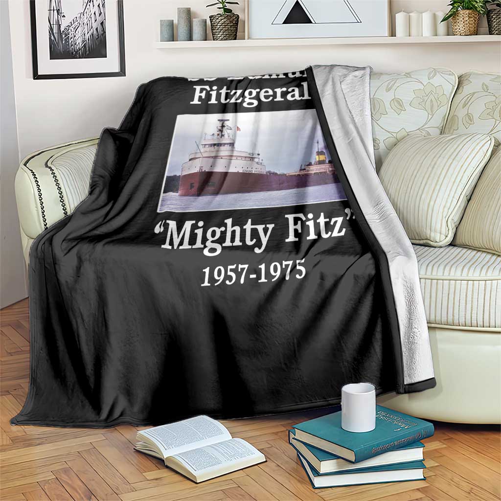 SS Edmund Fitzgerald Mighty Fitz Tribute Throw Blanket Great Lakes Shipwreck Memorial TS02 Print Your Wear