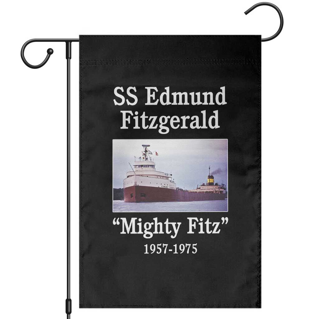SS Edmund Fitzgerald Mighty Fitz Tribute Garden Flag Great Lakes Shipwreck Memorial TS02 Black Print Your Wear