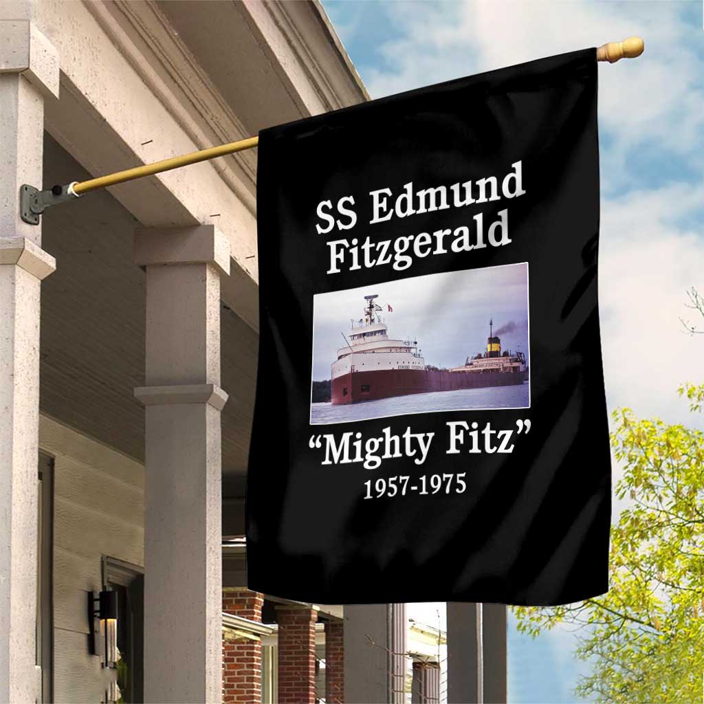 SS Edmund Fitzgerald Mighty Fitz Tribute Garden Flag Great Lakes Shipwreck Memorial TS02 Print Your Wear