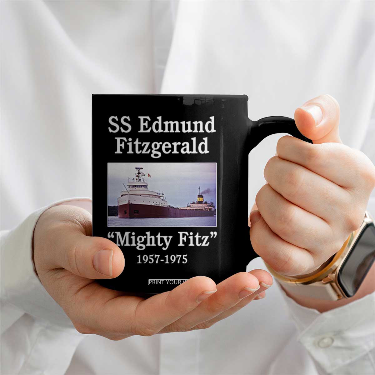 SS Edmund Fitzgerald Mighty Fitz Tribute Coffee Mug Great Lakes Shipwreck Memorial TS02 Print Your Wear