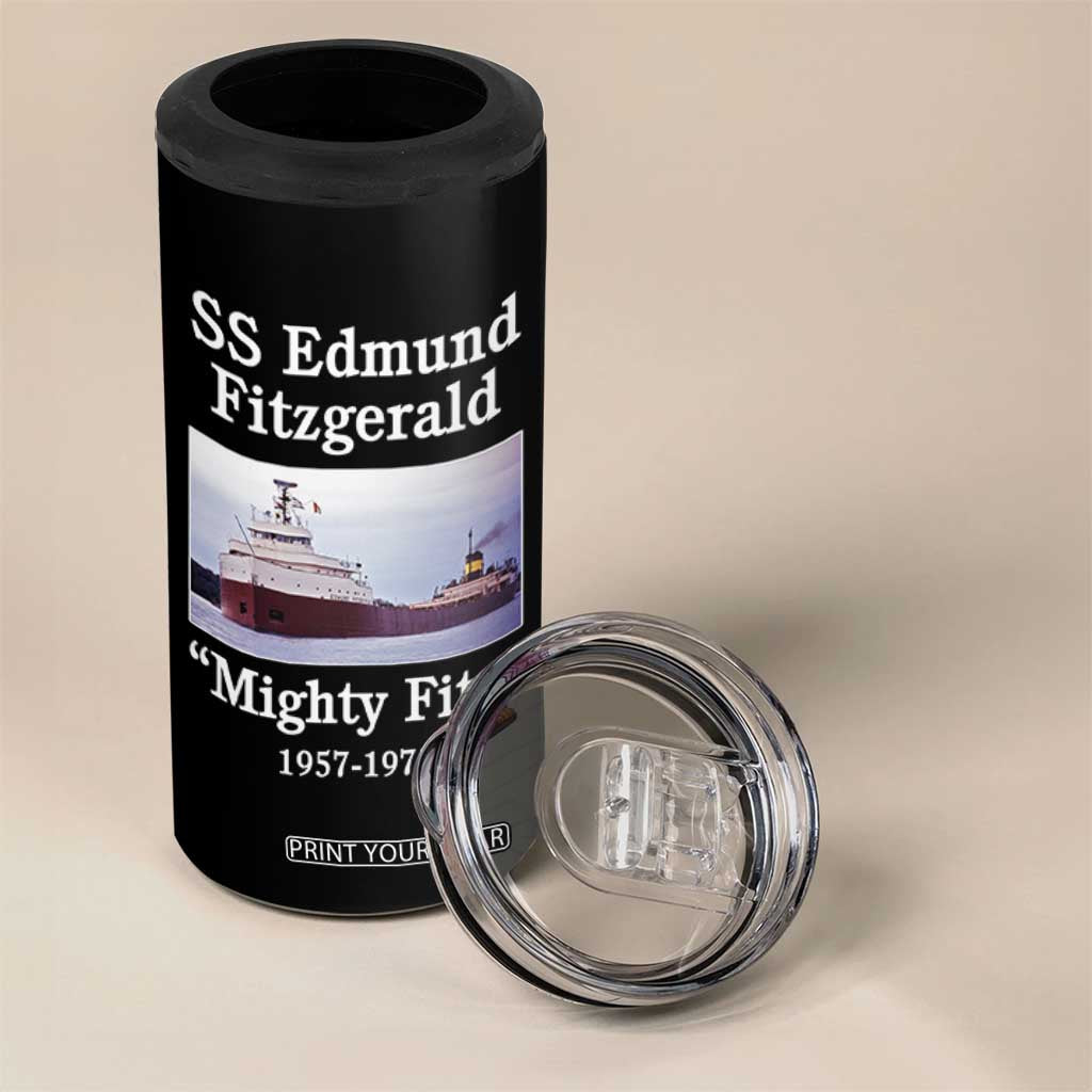 SS Edmund Fitzgerald Mighty Fitz Tribute 4 in 1 Can Cooler Tumbler Great Lakes Shipwreck Memorial TS02 Print Your Wear