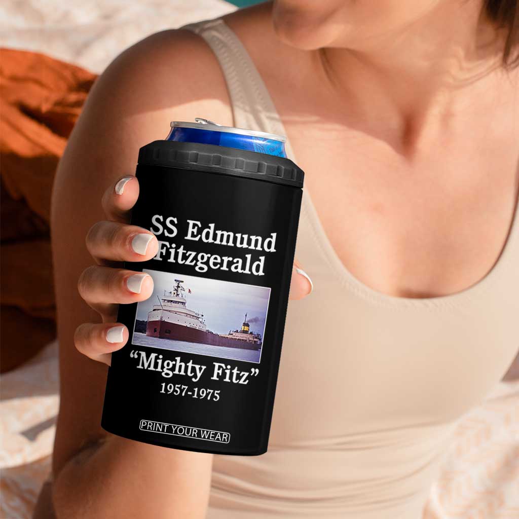 SS Edmund Fitzgerald Mighty Fitz Tribute 4 in 1 Can Cooler Tumbler Great Lakes Shipwreck Memorial TS02 Print Your Wear