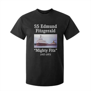 SS Edmund Fitzgerald Mighty Fitz Tribute T Shirt For Kid Great Lakes Shipwreck Memorial TS02 Black Print Your Wear