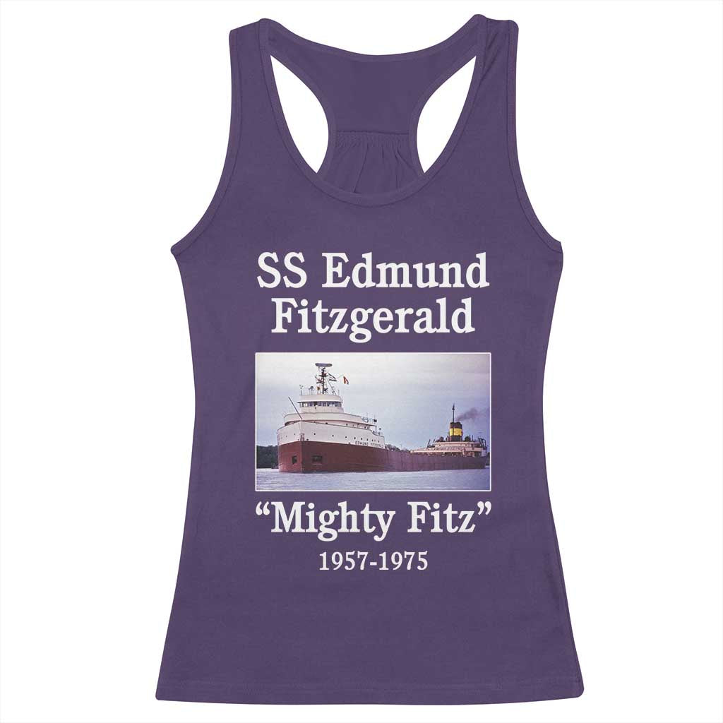 SS Edmund Fitzgerald Mighty Fitz Tribute Racerback Tank Top Great Lakes Shipwreck Memorial TS02 Purple Print Your Wear