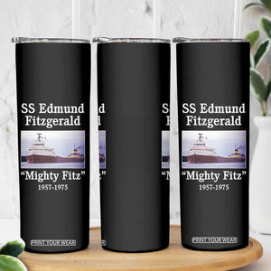 SS Edmund Fitzgerald Mighty Fitz Tribute Skinny Tumbler Great Lakes Shipwreck Memorial TS02 Print Your Wear