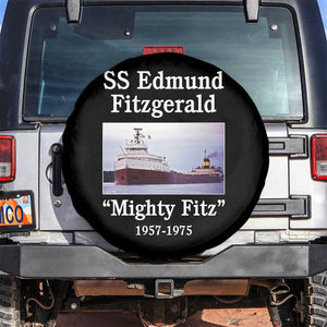 SS Edmund Fitzgerald Mighty Fitz Tribute Spare Tire Cover Great Lakes Shipwreck Memorial TS02 No hole Black Print Your Wear