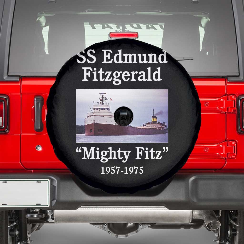 SS Edmund Fitzgerald Mighty Fitz Tribute Spare Tire Cover Great Lakes Shipwreck Memorial TS02 Black Print Your Wear
