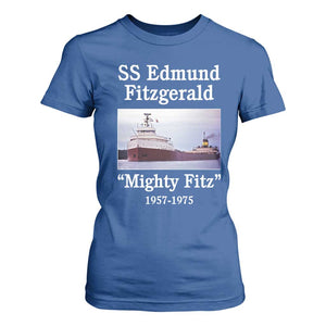 SS Edmund Fitzgerald Mighty Fitz Tribute T Shirt For Women Great Lakes Shipwreck Memorial TS02 Royal Blue Print Your Wear