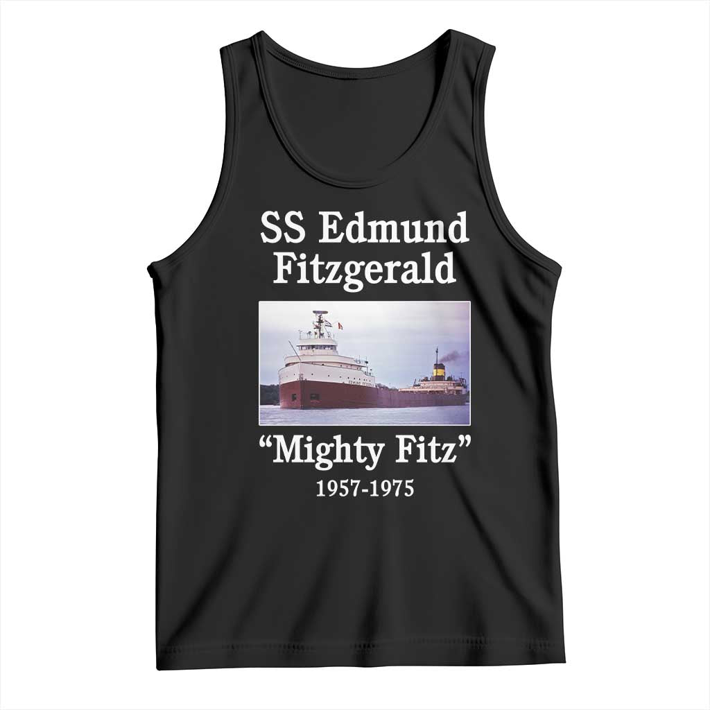 SS Edmund Fitzgerald Mighty Fitz Tribute Tank Top Great Lakes Shipwreck Memorial TS02 Black Print Your Wear