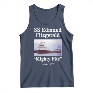 SS Edmund Fitzgerald Mighty Fitz Tribute Tank Top Great Lakes Shipwreck Memorial TS02 Navy Print Your Wear