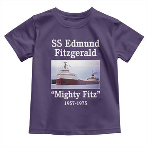 SS Edmund Fitzgerald Mighty Fitz Tribute Toddler T Shirt Great Lakes Shipwreck Memorial TS02 Purple Print Your Wear