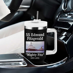 SS Edmund Fitzgerald Mighty Fitz Tribute Tumbler With Handle Great Lakes Shipwreck Memorial TS02 Print Your Wear