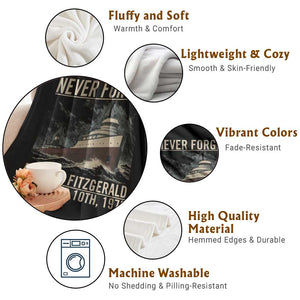 Never Forget Edmund Fitzgerald Tribute Throw Blanket November 10 1975 Shipwreck Memorial TS02 Print Your Wear