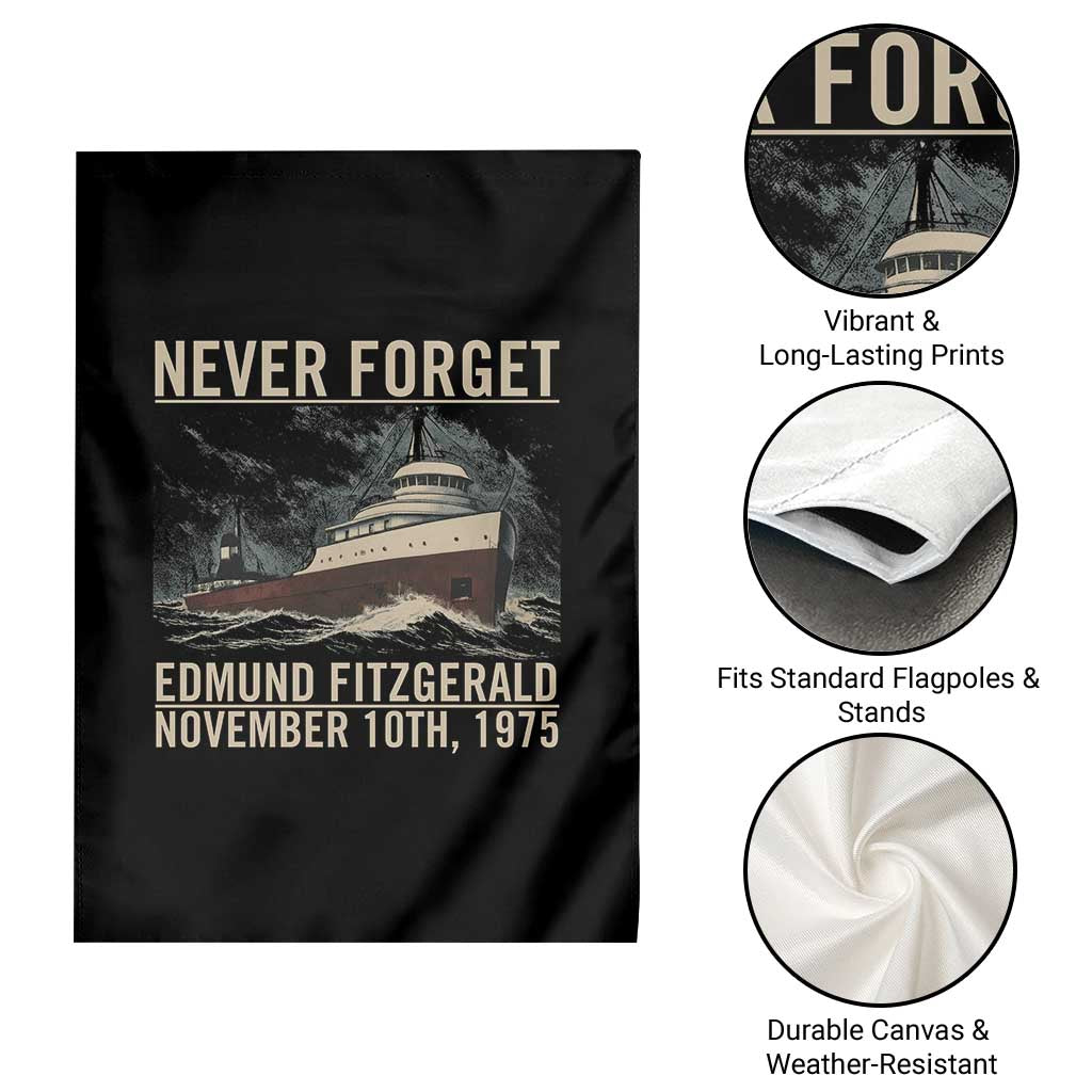 Never Forget Edmund Fitzgerald Tribute Garden Flag November 10 1975 Shipwreck Memorial TS02 Print Your Wear