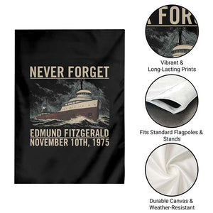 Never Forget Edmund Fitzgerald Tribute Garden Flag November 10 1975 Shipwreck Memorial TS02 Print Your Wear