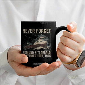 Never Forget Edmund Fitzgerald Tribute Coffee Mug November 10 1975 Shipwreck Memorial TS02 Print Your Wear
