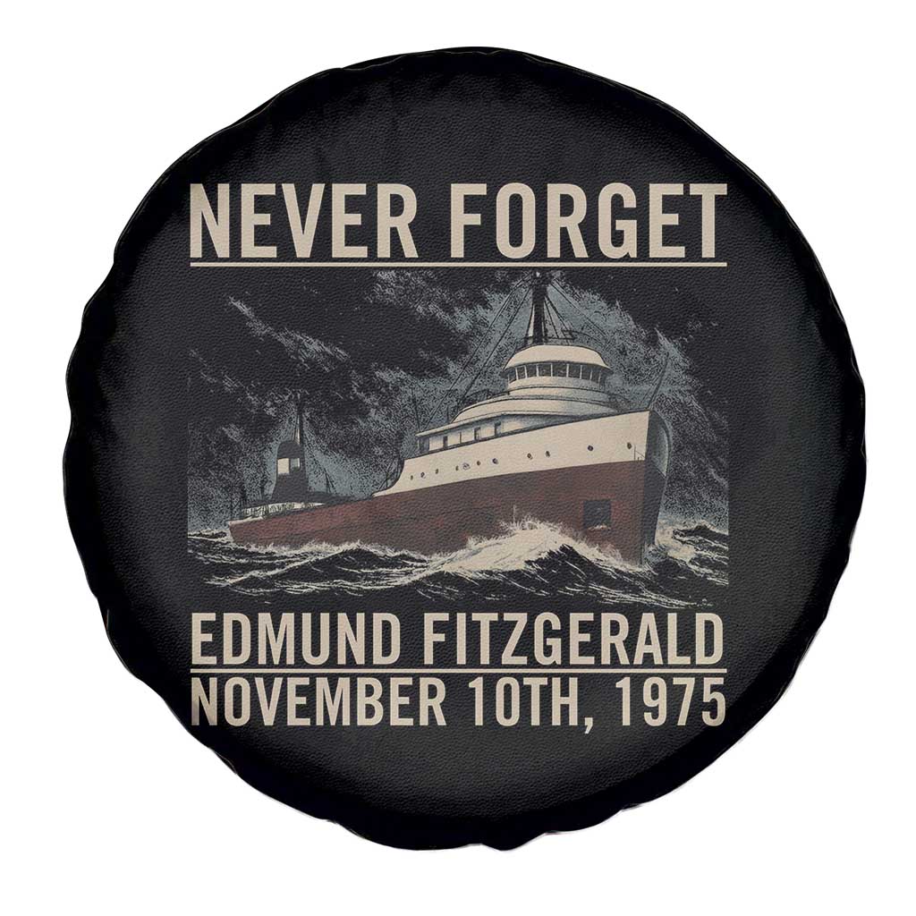 Never Forget Edmund Fitzgerald Tribute Spare Tire Cover November 10 1975 Shipwreck Memorial TS02 Print Your Wear