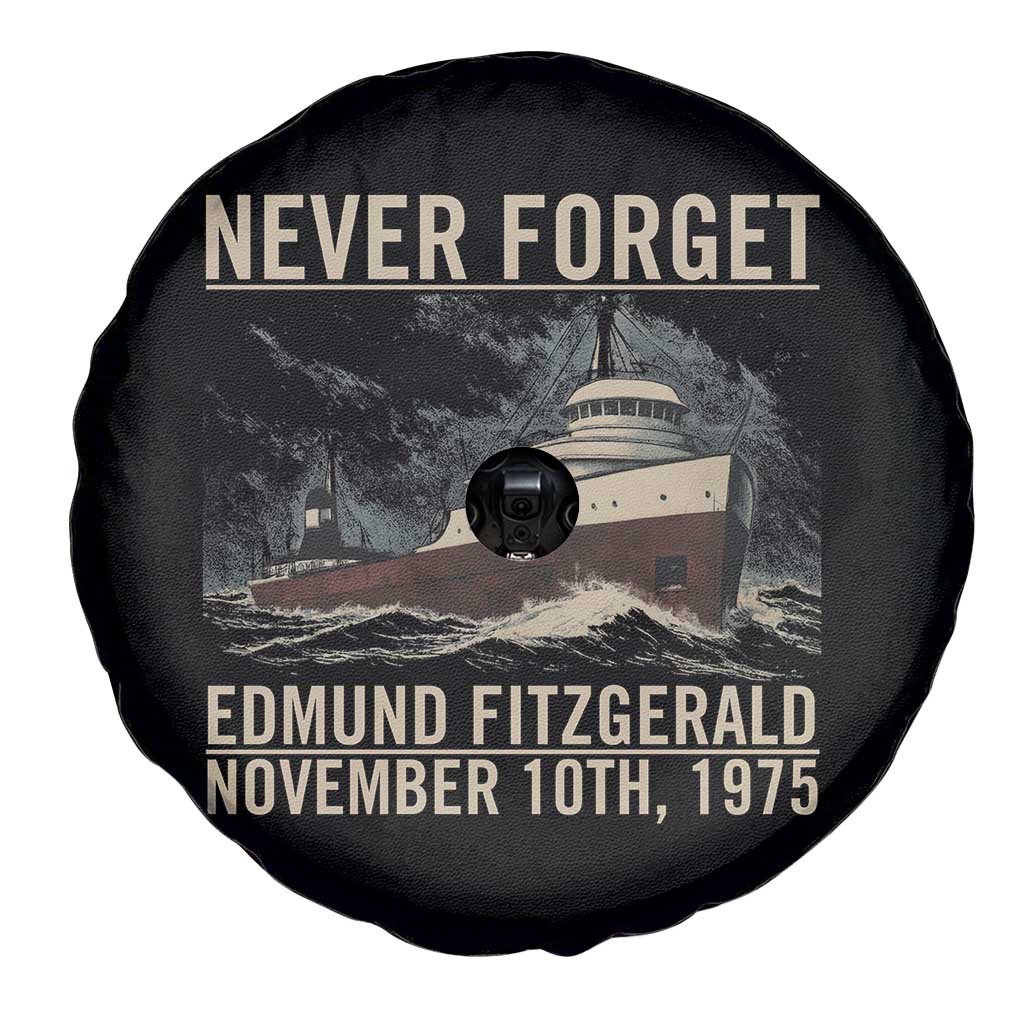 Never Forget Edmund Fitzgerald Tribute Spare Tire Cover November 10 1975 Shipwreck Memorial TS02 Print Your Wear