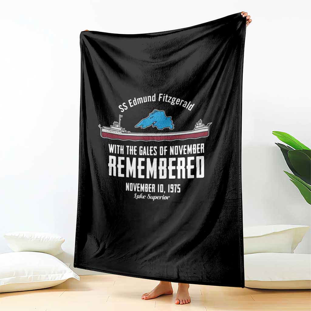 SS Edmund Fitzgerald Gales of November Tribute Throw Blanket Lake Superior Shipwreck Memorial TS02 Print Your Wear