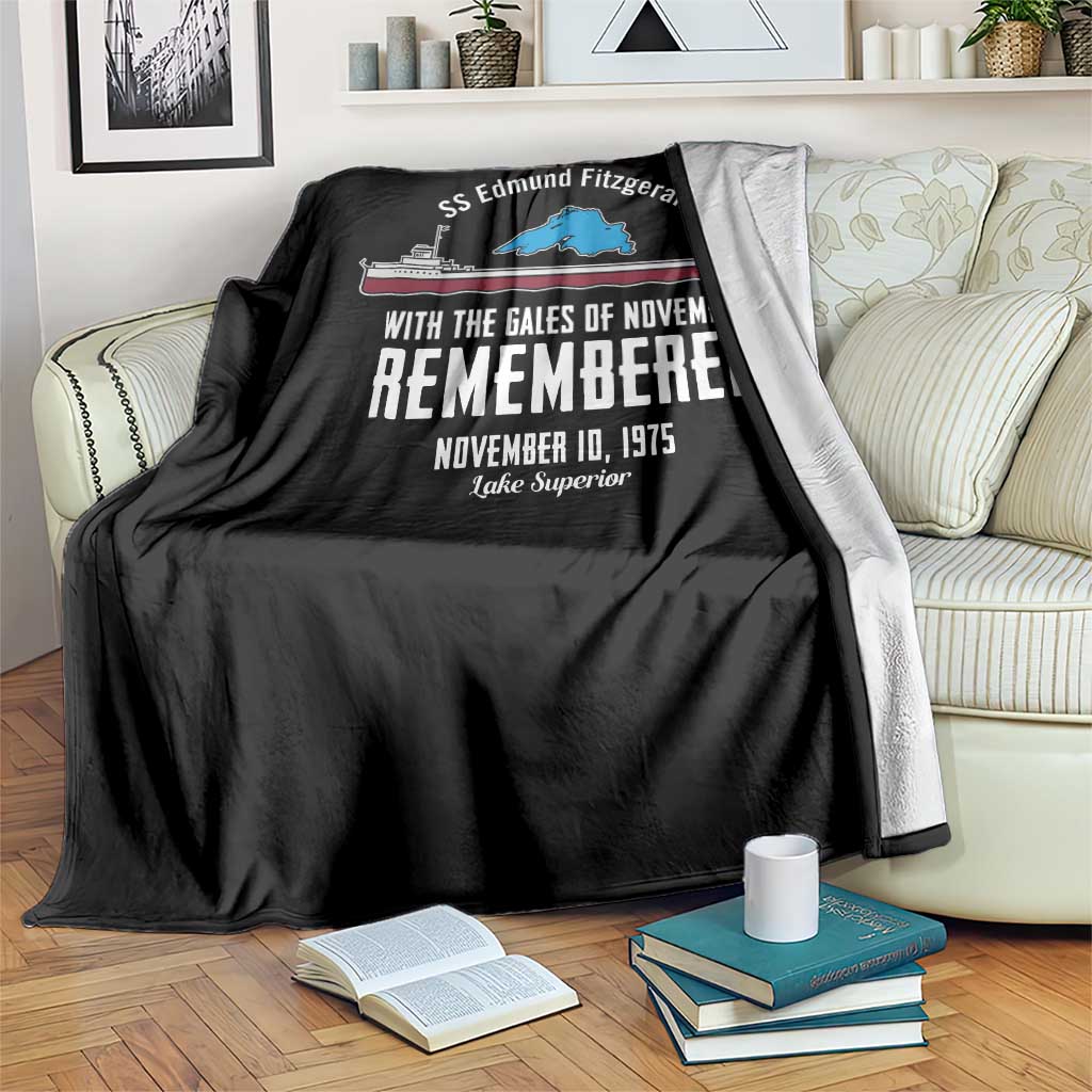 SS Edmund Fitzgerald Gales of November Tribute Throw Blanket Lake Superior Shipwreck Memorial TS02 Print Your Wear