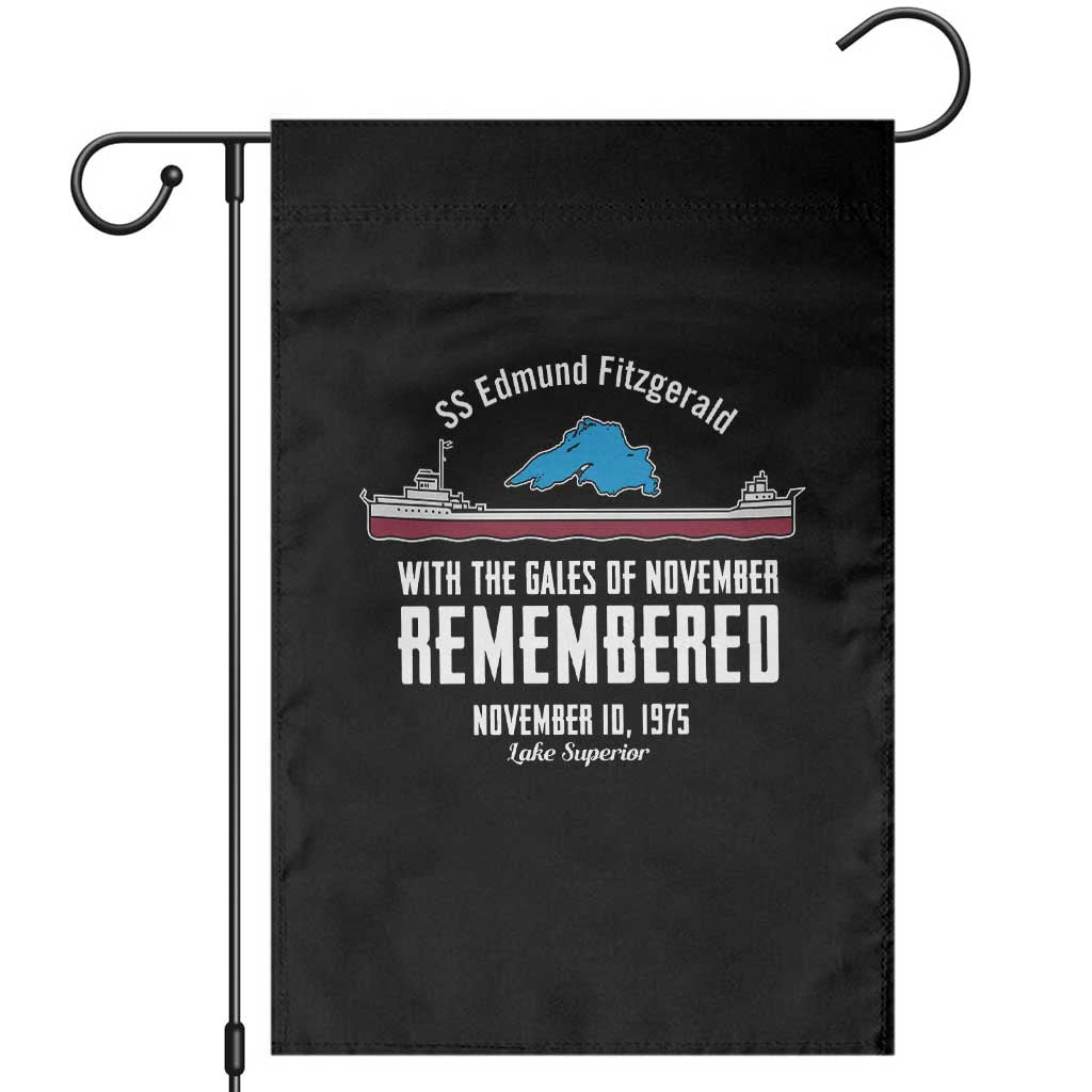 SS Edmund Fitzgerald Gales of November Tribute Garden Flag Lake Superior Shipwreck Memorial TS02 Black Print Your Wear