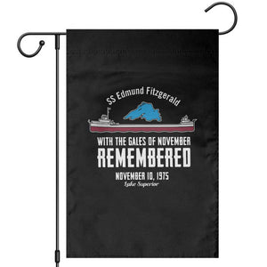 SS Edmund Fitzgerald Gales of November Tribute Garden Flag Lake Superior Shipwreck Memorial TS02 Black Print Your Wear
