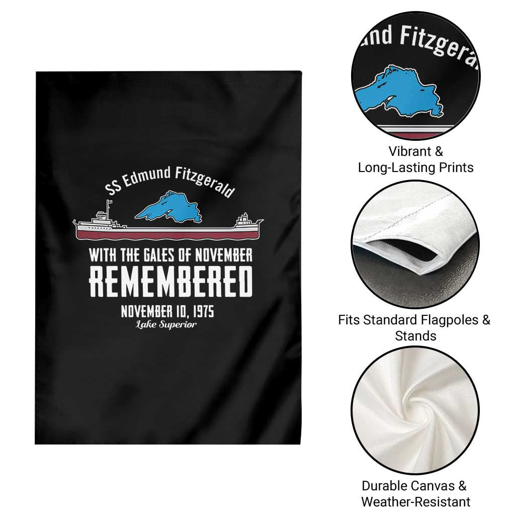 SS Edmund Fitzgerald Gales of November Tribute Garden Flag Lake Superior Shipwreck Memorial TS02 Print Your Wear
