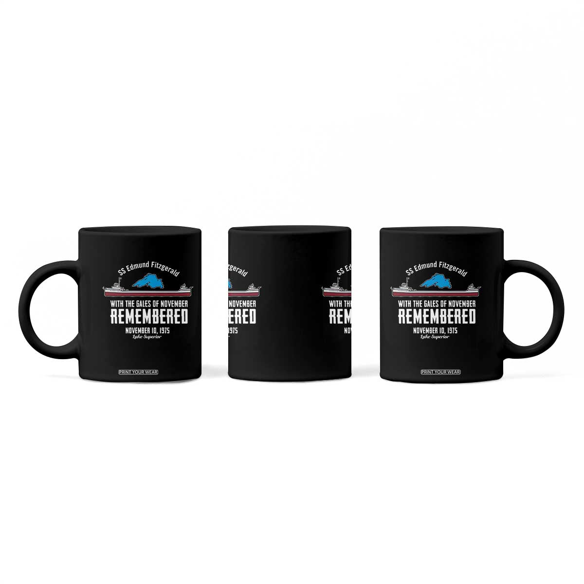 SS Edmund Fitzgerald Gales of November Tribute Coffee Mug Lake Superior Shipwreck Memorial TS02 Print Your Wear