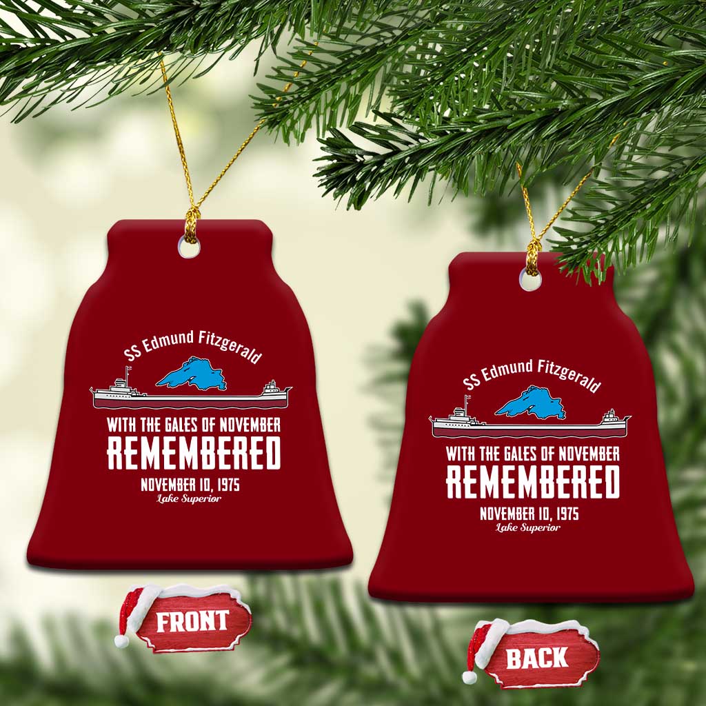 SS Edmund Fitzgerald Gales of November Tribute Ceramic Ornament Lake Superior Shipwreck Memorial TS02 Print Your Wear