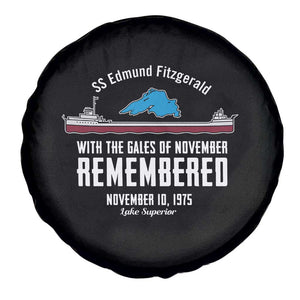 SS Edmund Fitzgerald Gales of November Tribute Spare Tire Cover Lake Superior Shipwreck Memorial TS02 Print Your Wear