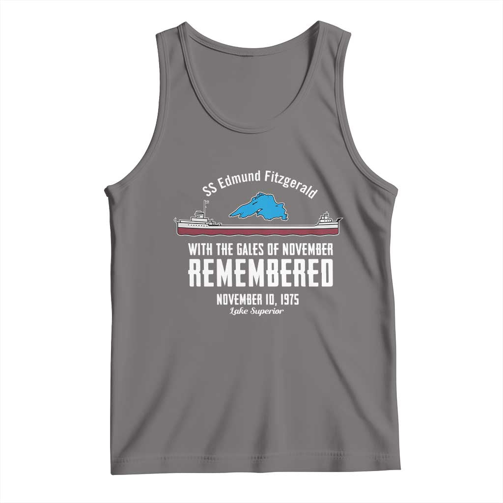 SS Edmund Fitzgerald Gales of November Tribute Tank Top Lake Superior Shipwreck Memorial TS02 Deep Heather Print Your Wear