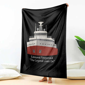 Edmund Fitzgerald Tribute Throw Blanket The Legend Lives On Great Lakes Freighter Memorial TS02 Print Your Wear