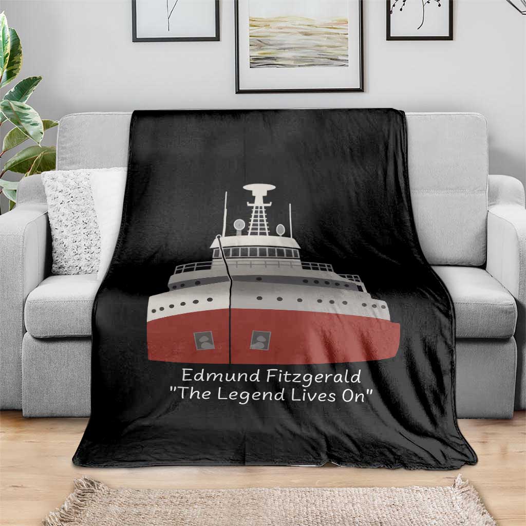 Edmund Fitzgerald Tribute Throw Blanket The Legend Lives On Great Lakes Freighter Memorial TS02 Print Your Wear