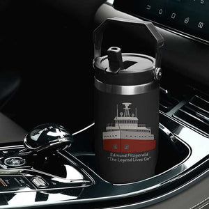 Edmund Fitzgerald Tribute Flip Straw Tumbler The Legend Lives On Great Lakes Freighter Memorial TS02 Print Your Wear