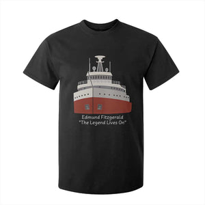 Edmund Fitzgerald Tribute T Shirt For Kid The Legend Lives On Great Lakes Freighter Memorial TS02 Black Print Your Wear