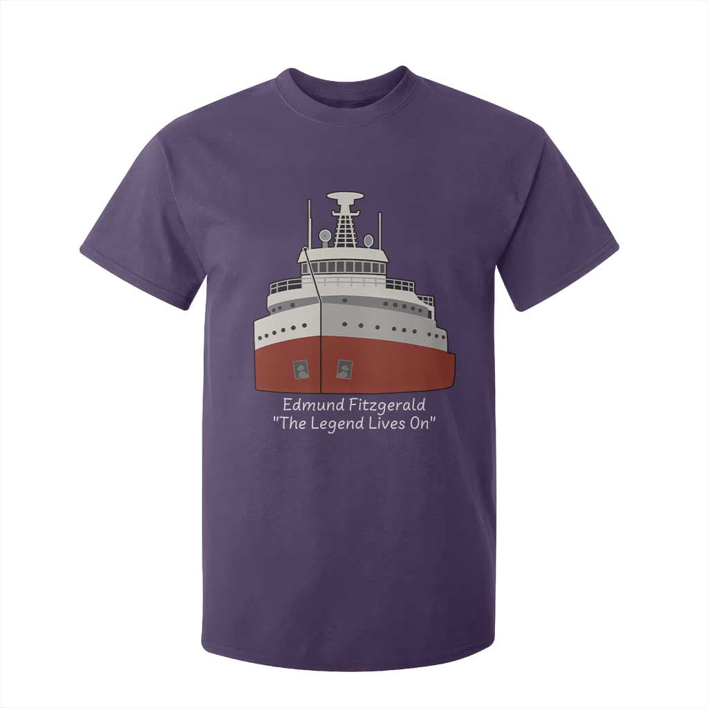 Edmund Fitzgerald Tribute T Shirt For Kid The Legend Lives On Great Lakes Freighter Memorial TS02 Purple Print Your Wear