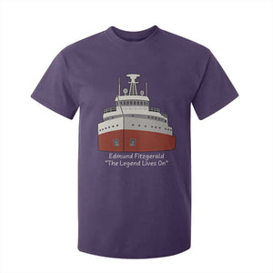 Edmund Fitzgerald Tribute T Shirt For Kid The Legend Lives On Great Lakes Freighter Memorial TS02 Purple Print Your Wear