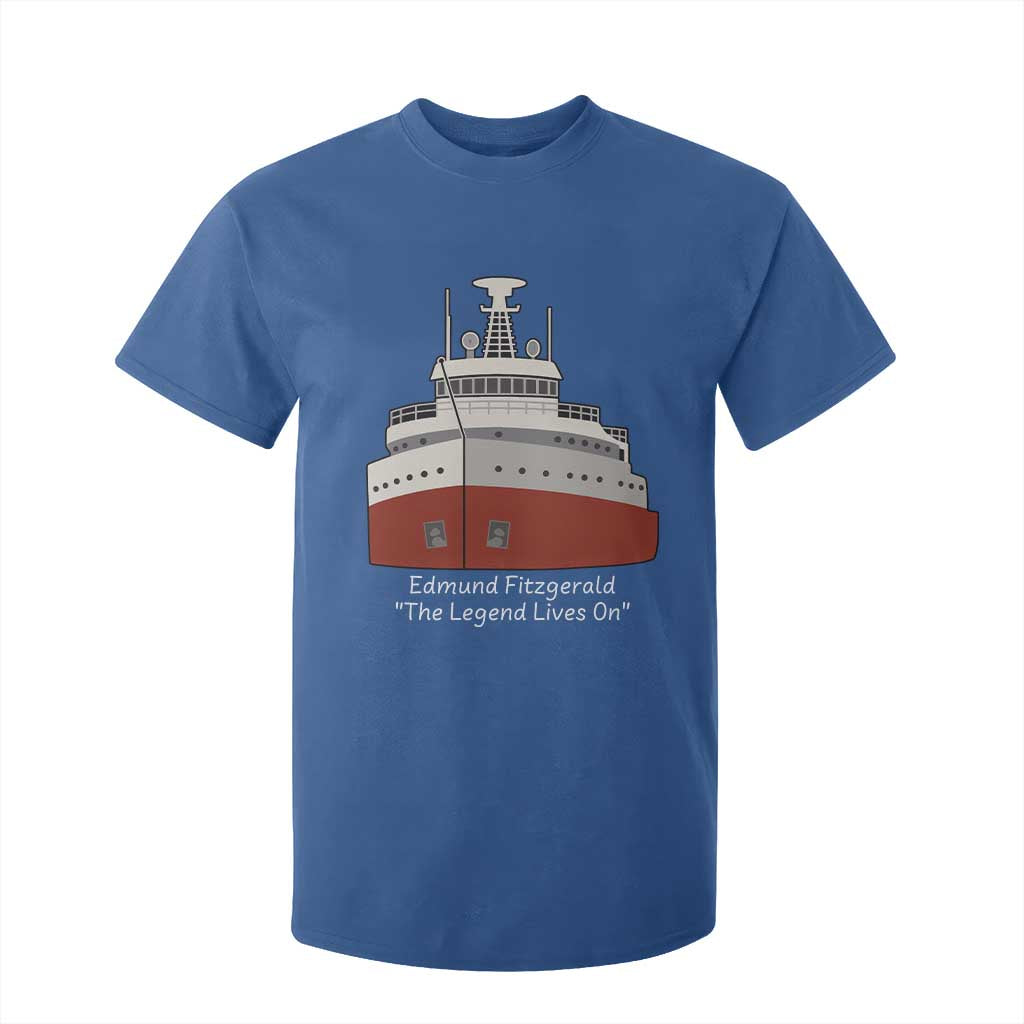 Edmund Fitzgerald Tribute T Shirt For Kid The Legend Lives On Great Lakes Freighter Memorial TS02 Royal Blue Print Your Wear