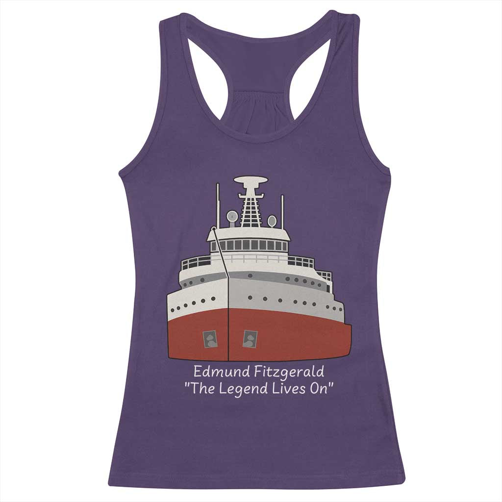 Edmund Fitzgerald Tribute Racerback Tank Top The Legend Lives On Great Lakes Freighter Memorial TS02 Purple Print Your Wear