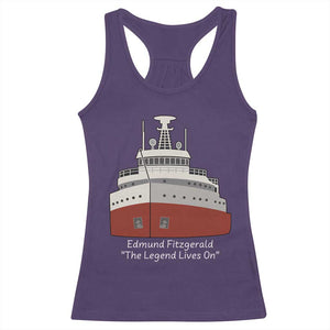 Edmund Fitzgerald Tribute Racerback Tank Top The Legend Lives On Great Lakes Freighter Memorial TS02 Purple Print Your Wear