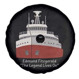 Edmund Fitzgerald Tribute Spare Tire Cover The Legend Lives On Great Lakes Freighter Memorial TS02 Print Your Wear