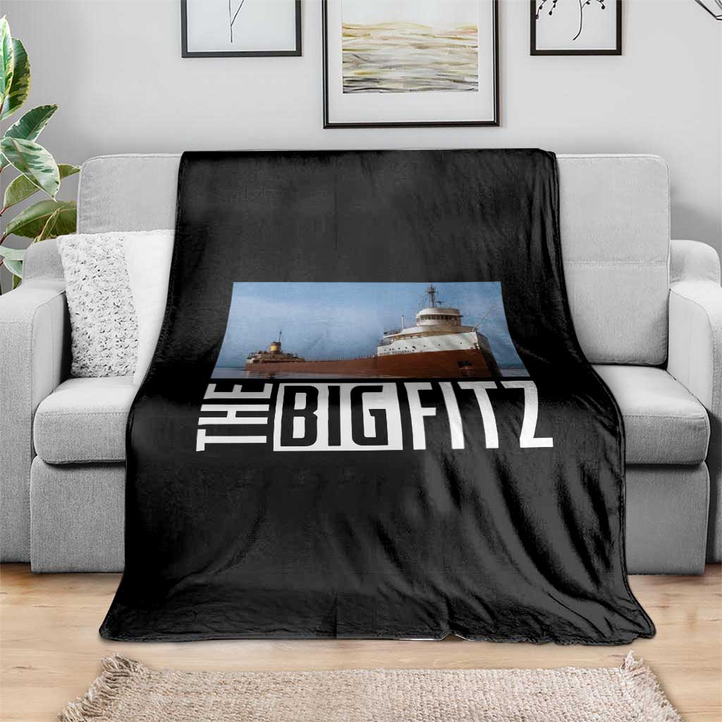 The Big Fitz Tribute Throw Blanket SS Edmund Fitzgerald Freighter Design for Great Lakes History TS02 Print Your Wear
