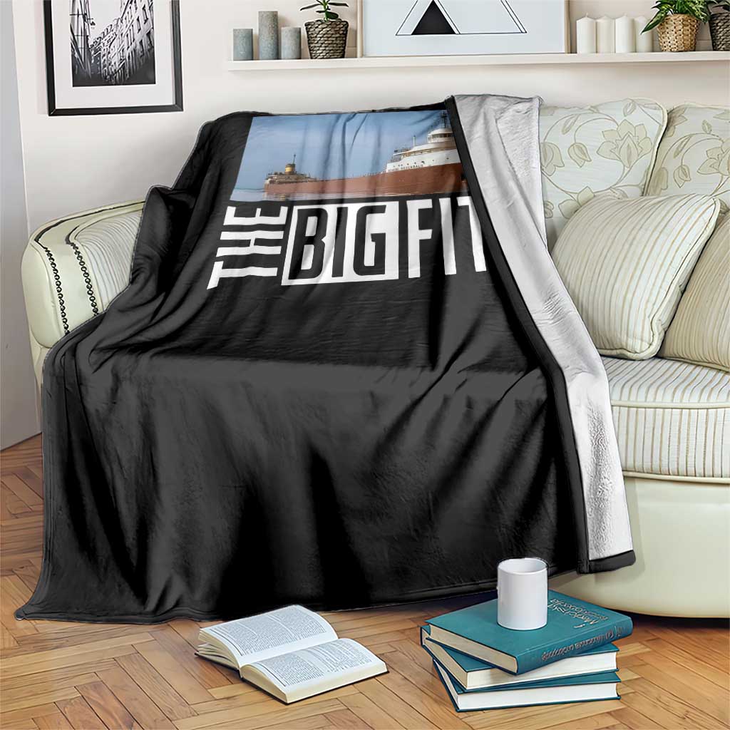The Big Fitz Tribute Throw Blanket SS Edmund Fitzgerald Freighter Design for Great Lakes History TS02 Print Your Wear