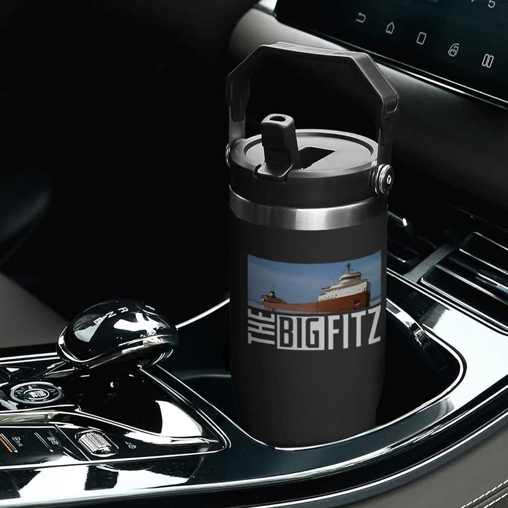 The Big Fitz Tribute Flip Straw Tumbler SS Edmund Fitzgerald Freighter Design for Great Lakes History TS02 Print Your Wear