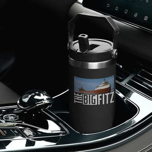 The Big Fitz Tribute Flip Straw Tumbler SS Edmund Fitzgerald Freighter Design for Great Lakes History TS02 Print Your Wear