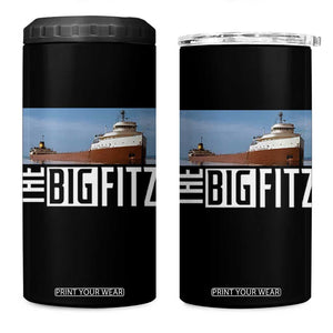 The Big Fitz Tribute 4 in 1 Can Cooler Tumbler SS Edmund Fitzgerald Freighter Design for Great Lakes History TS02 One Size: 16 oz Black Print Your Wear