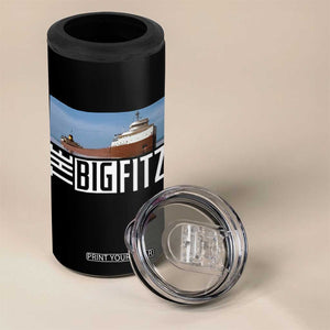 The Big Fitz Tribute 4 in 1 Can Cooler Tumbler SS Edmund Fitzgerald Freighter Design for Great Lakes History TS02 Print Your Wear