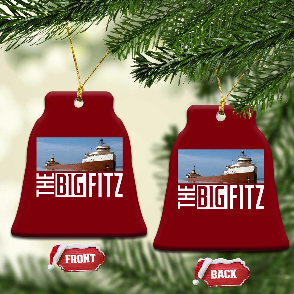 The Big Fitz Tribute Ceramic Ornament SS Edmund Fitzgerald Freighter Design for Great Lakes History TS02 Print Your Wear