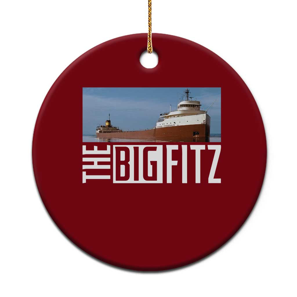The Big Fitz Tribute Ceramic Ornament SS Edmund Fitzgerald Freighter Design for Great Lakes History TS02 1pc Red Print Your Wear