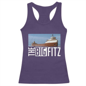 The Big Fitz Tribute Racerback Tank Top SS Edmund Fitzgerald Freighter Design for Great Lakes History TS02 Purple Print Your Wear
